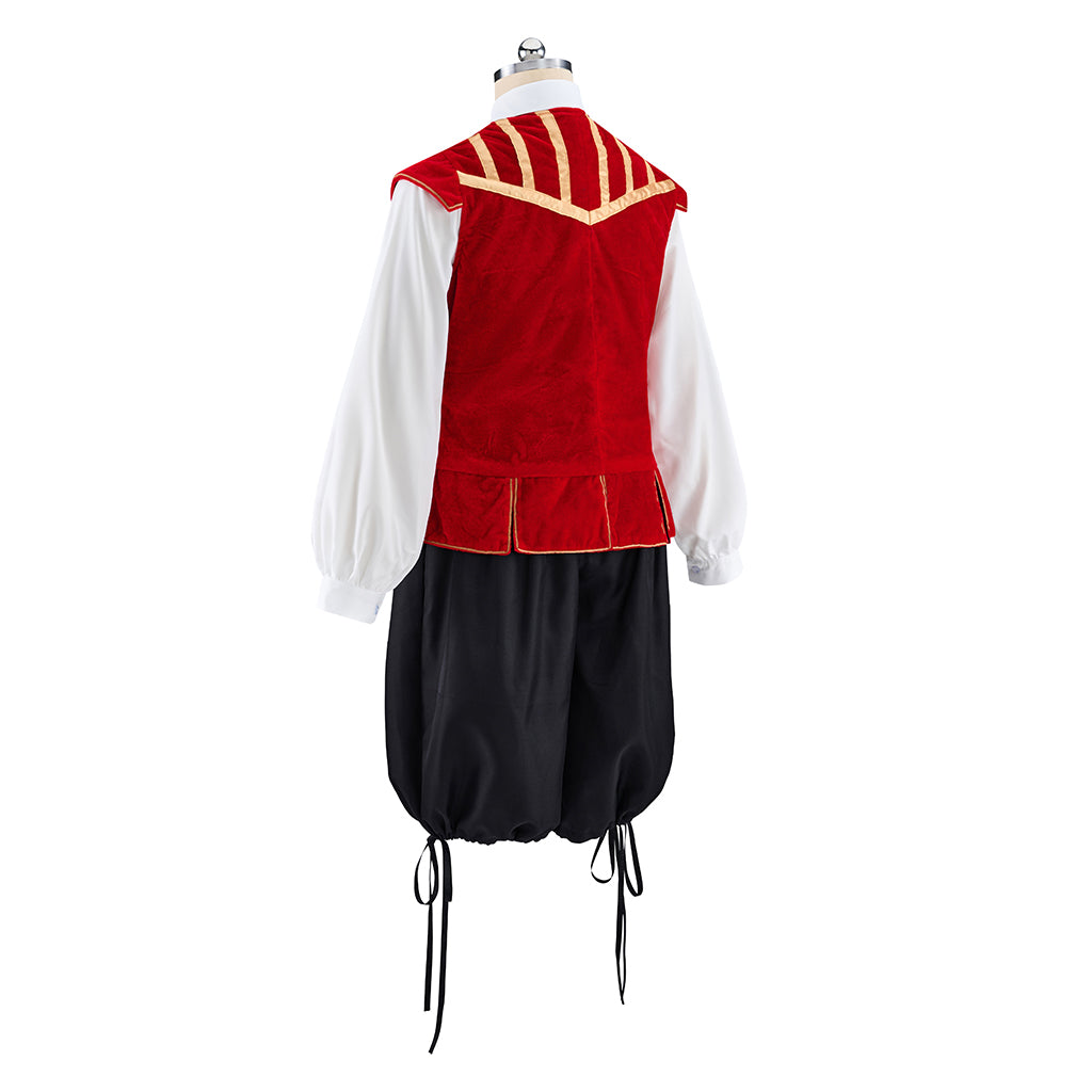 Regency Red Vest with White Shirt and Black Breeches for Historical Reenactments Regency Themed Halloween Christmas
