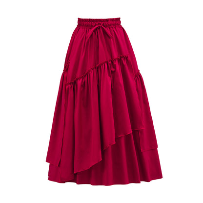 Medieval Red Long Skirt for Historical Reenactments Medieval Themed Events Costume Parties Halloween and Christmas Celebrations