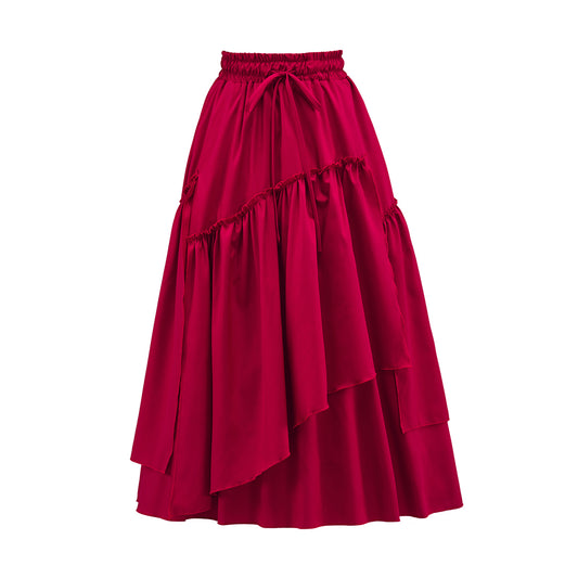 Medieval Red Long Skirt for Historical Reenactments Medieval Themed Events Costume Parties Halloween and Christmas Celebrations