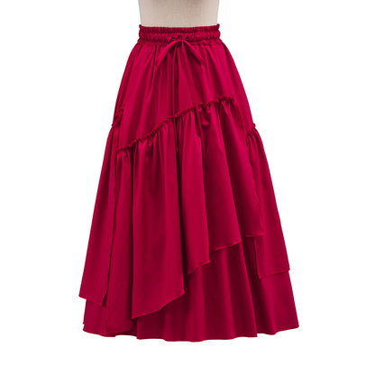 Medieval Red Long Skirt for Historical Reenactments Medieval Themed Events Costume Parties Halloween and Christmas Celebrations