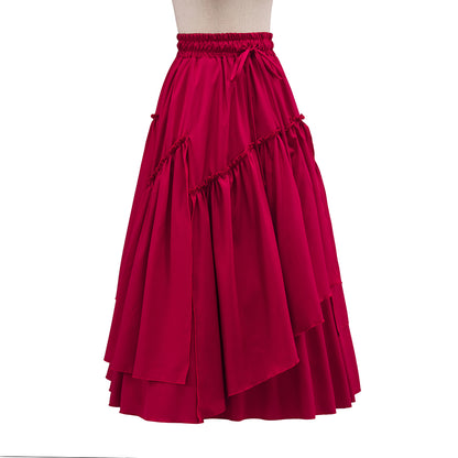 Medieval Red Long Skirt for Historical Reenactments Medieval Themed Events Costume Parties Halloween and Christmas Celebrations