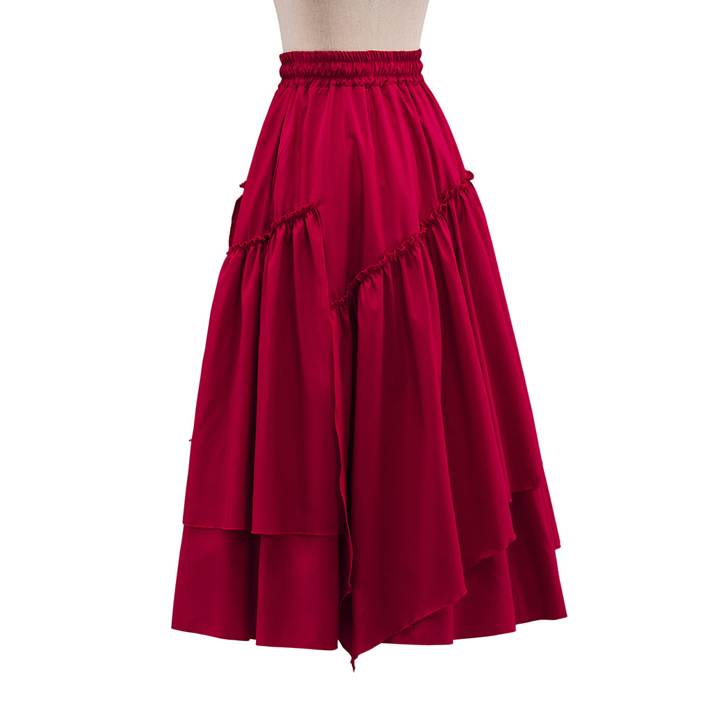 Medieval Red Long Skirt for Historical Reenactments Medieval Themed Events Costume Parties Halloween and Christmas Celebrations