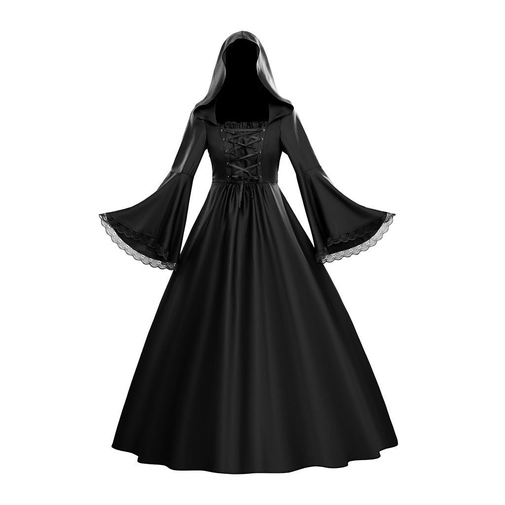 Medieval Hooded Gowns with Long Sleeves for Historical Reenactments Medieval Themed Halloween Christmas