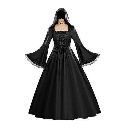 Medieval Hooded Gowns with Long Sleeves for Historical Reenactments Medieval Themed Halloween Christmas