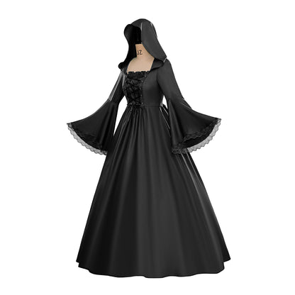 Medieval Hooded Gowns with Long Sleeves for Historical Reenactments Medieval Themed Halloween Christmas