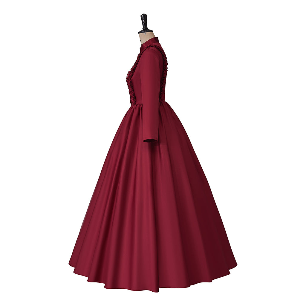 Medieval Renaissance Royal Dress Victorian Gothic Long Gown Retro Vintage Queen Costume Halloween Party Vampire Evening Dress Halloween Carnival Masquerade Party Gown Women Historical High Waist Line Outfit Dress