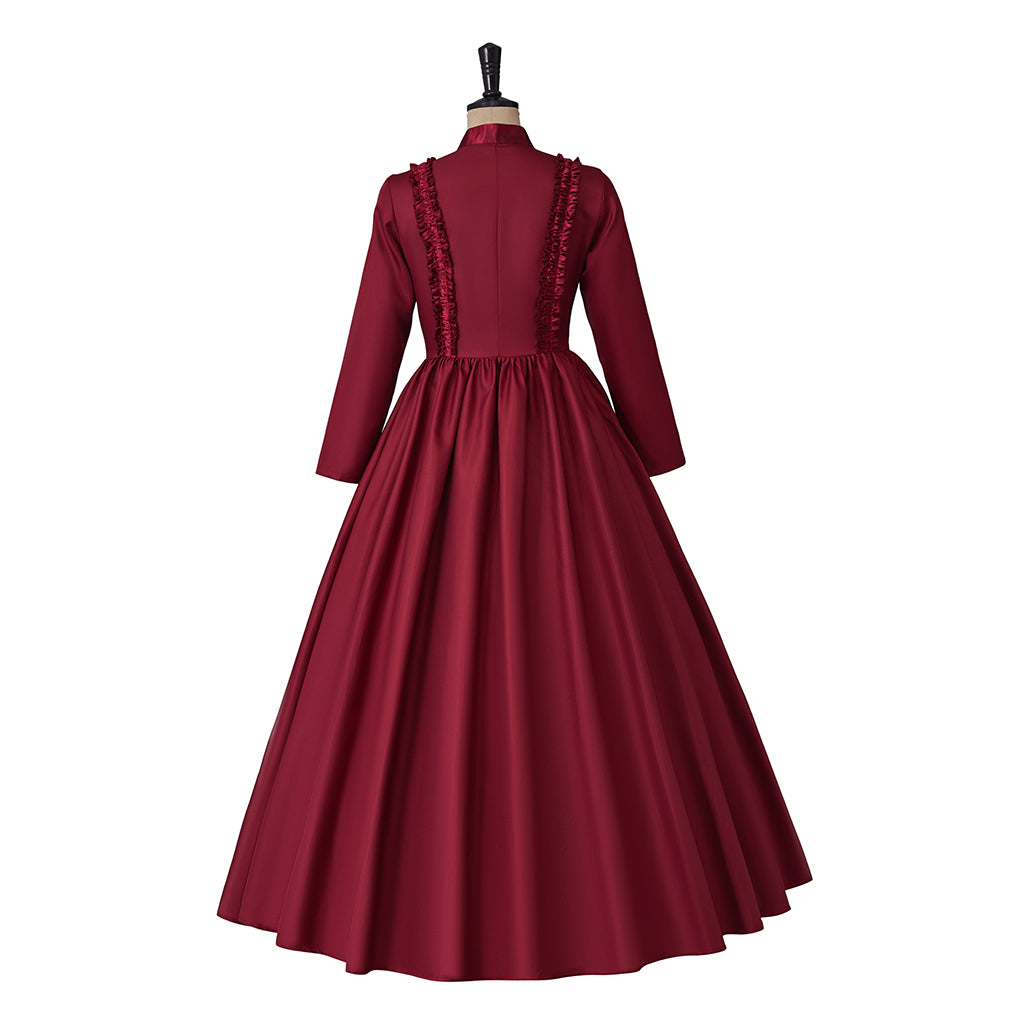 Medieval Renaissance Royal Dress Victorian Gothic Long Gown Retro Vintage Queen Costume Halloween Party Vampire Evening Dress Halloween Carnival Masquerade Party Gown Women Historical High Waist Line Outfit Dress