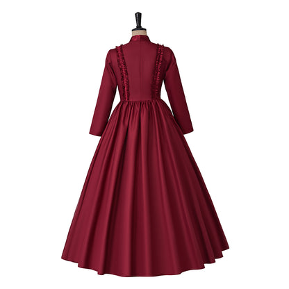 Medieval Renaissance Royal Dress Victorian Gothic Long Gown Retro Vintage Queen Costume Halloween Party Vampire Evening Dress Halloween Carnival Masquerade Party Gown Women Historical High Waist Line Outfit Dress