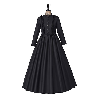 Medieval Renaissance Royal Dress Victorian Gothic Long Gown Retro Vintage Queen Costume Halloween Party Vampire Evening Dress Halloween Carnival Masquerade Party Gown Women Historical High Waist Line Outfit Dress