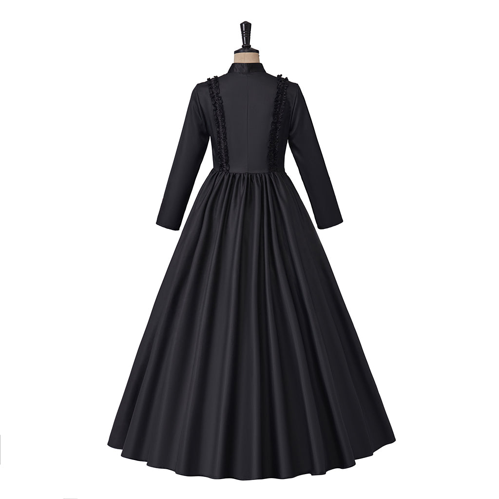 Medieval Renaissance Royal Dress Victorian Gothic Long Gown Retro Vintage Queen Costume Halloween Party Vampire Evening Dress Halloween Carnival Masquerade Party Gown Women Historical High Waist Line Outfit Dress
