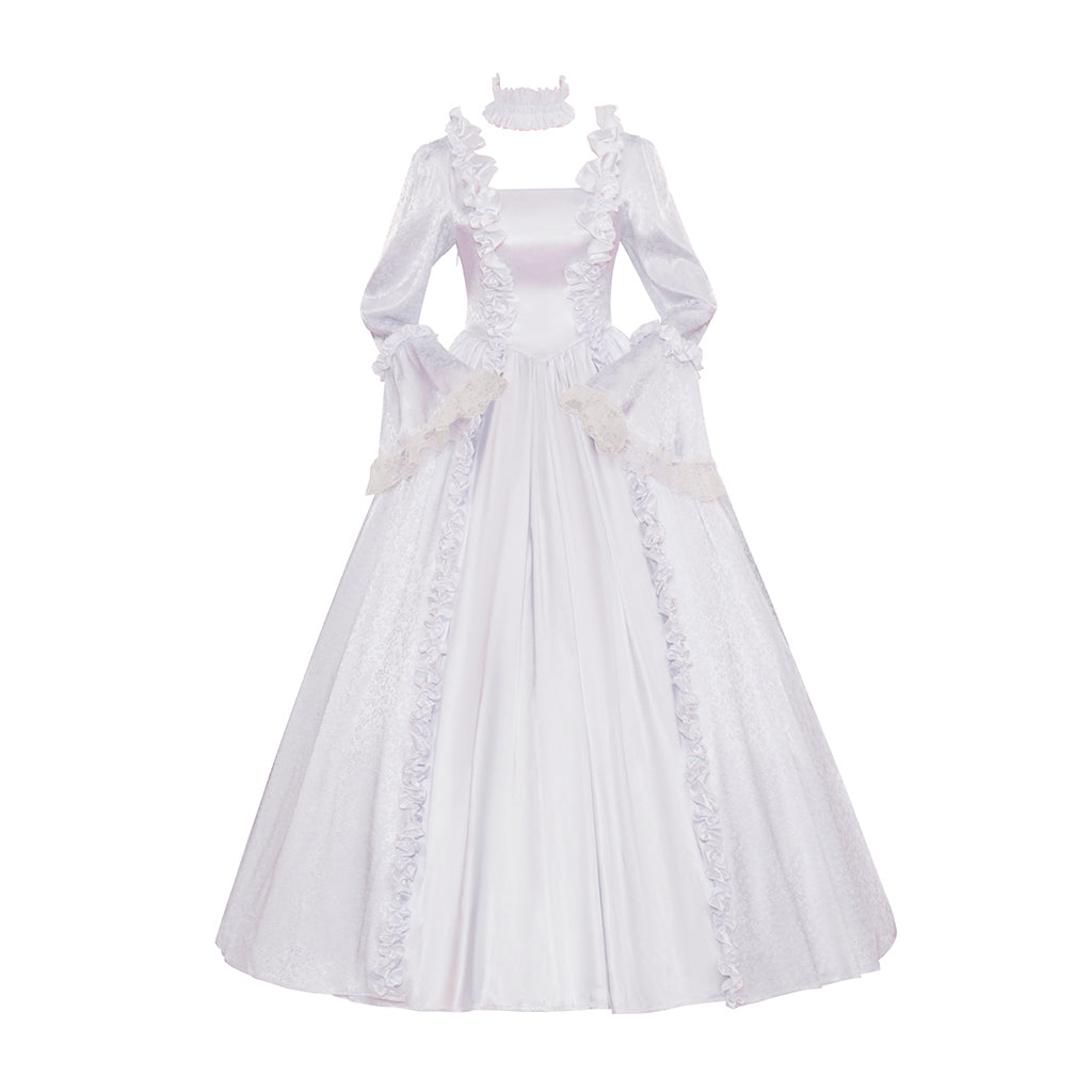 Victorian Style Pale Gown with Bell Sleeves for Historical Reenactments Cosplay Events Victorian  Themed Gatherings Halloween Christmas