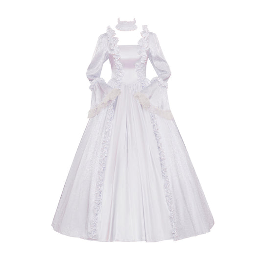 Victorian Style Pale Gown with Bell Sleeves for Historical Reenactments Cosplay Events Victorian  Themed Gatherings Halloween Christmas