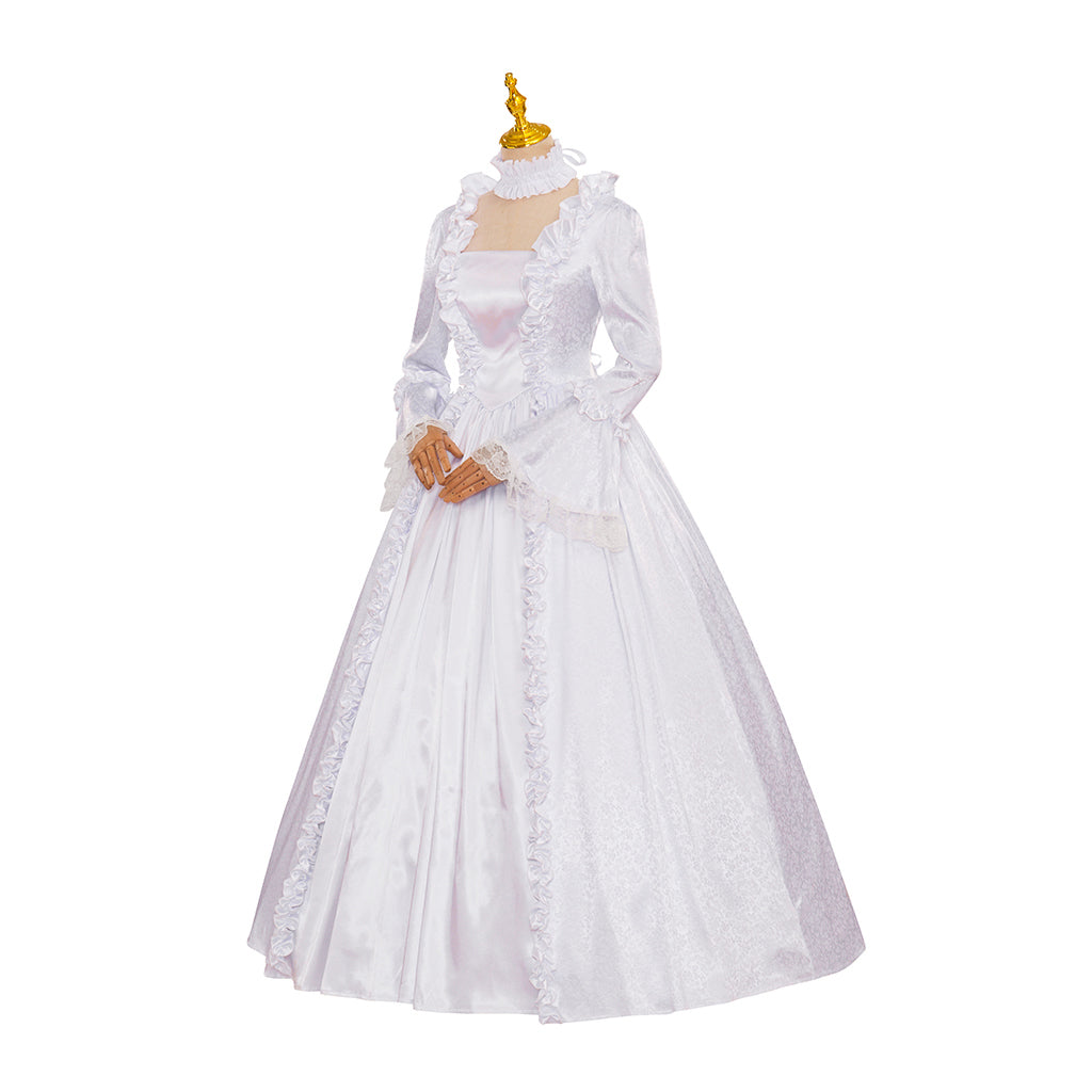 Victorian Style Pale Gown with Bell Sleeves for Historical Reenactments Cosplay Events Victorian  Themed Gatherings Halloween Christmas