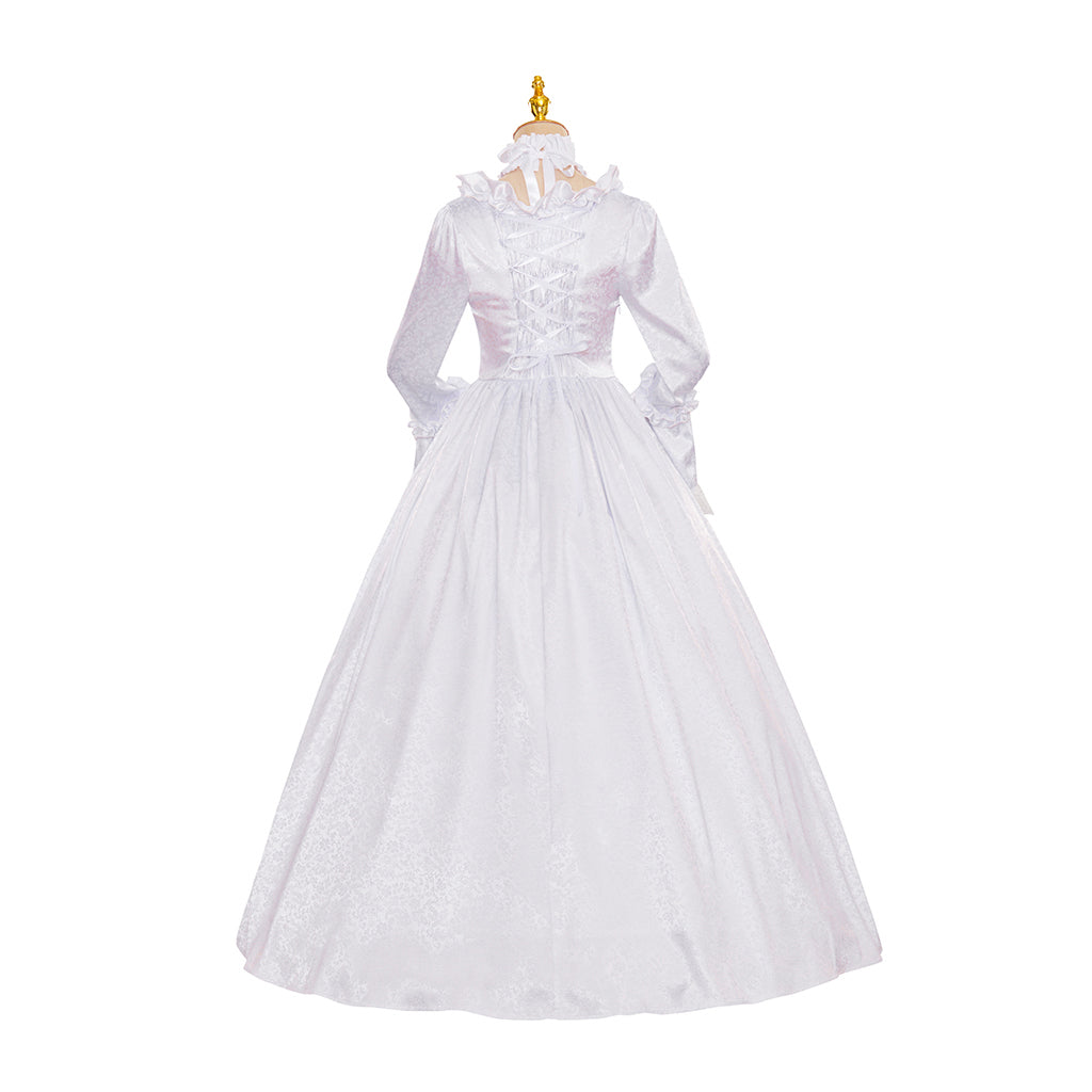 Victorian Style Pale Gown with Bell Sleeves for Historical Reenactments Cosplay Events Victorian  Themed Gatherings Halloween Christmas
