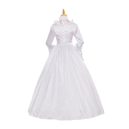 Victorian Style Pale Gown with Bell Sleeves for Historical Reenactments Cosplay Events Victorian  Themed Gatherings Halloween Christmas