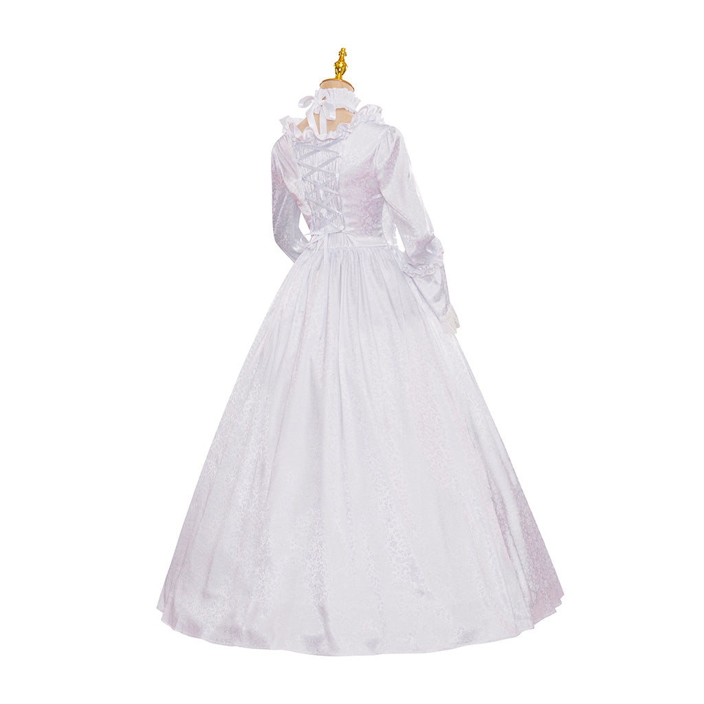 Victorian Style Pale Gown with Bell Sleeves for Historical Reenactments Cosplay Events Victorian  Themed Gatherings Halloween Christmas