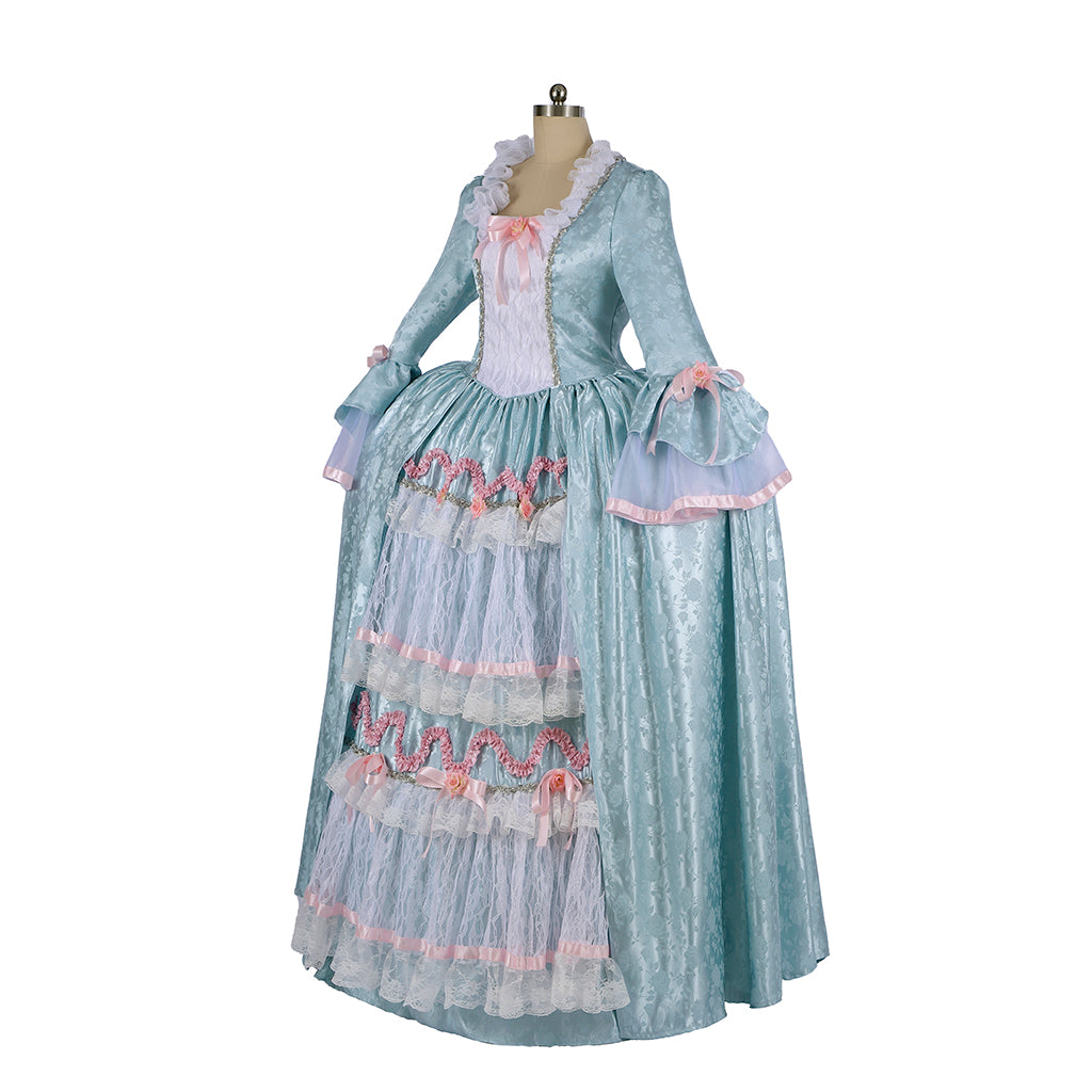 Medieval Renaissance Gothic Rococo Gown Inspired Long Length Prom Gown LARP Ren Faire Adults' Gown Shakespeare Gentlewoman Flare Cuff Sleeve Lace Decoration Women's Halloween Carnival Valentine's DayParty Masquerade Adults' Dress All