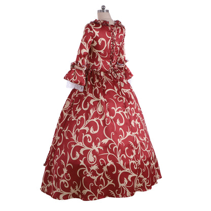 Victorian Rococo Medieval Length Dress Striped DressTrumpet Sleeve Ball Gown Party Costume Women's Royal Halloween Carnival Party Evening Dress Valentine's DayParty Masquerade Adults' Dress All