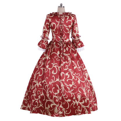 Victorian Rococo Medieval Length Dress Striped DressTrumpet Sleeve Ball Gown Party Costume Women's Royal Halloween Carnival Party Evening Dress Valentine's DayParty Masquerade Adults' Dress All