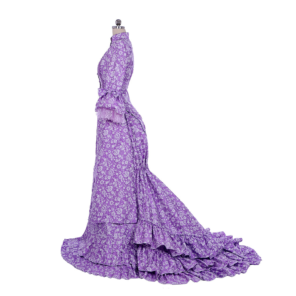 Victorian Rococo Medieval Floor Length Dress Flare Cuff Sleeve Ball Gown Pint Dsign  Women's Royal Halloween Carnival Party Prom Carnival of Venice Dress