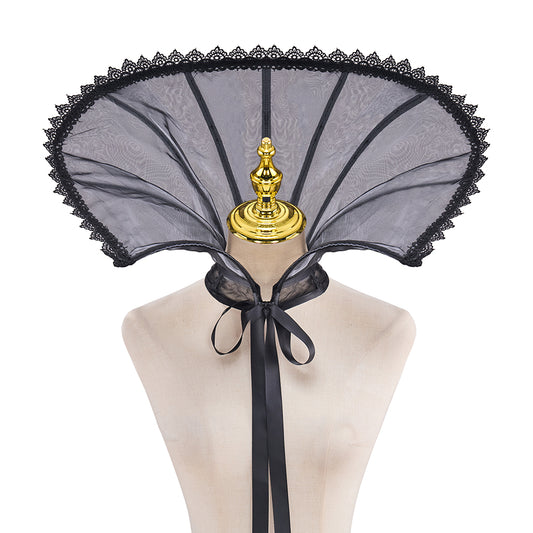Medieval Neck Wear with Lace Detailing and Bow Accent for Vintage Parties Valentine's Day Halloween and Christmas Celebrations