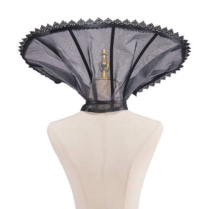 Medieval Neck Wear with Lace Detailing and Bow Accent for Vintage Parties Valentine's Day Halloween and Christmas Celebrations
