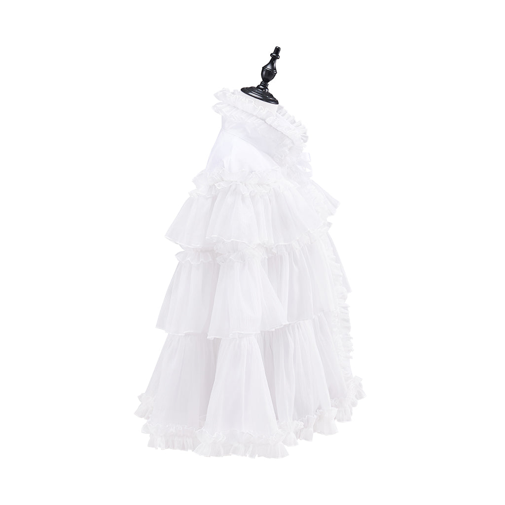 Victorian White Ruffled Tiered Capelet for Historical Reenactments Victorian Themed Events Costume Parties Halloween and Christmas Celebrations