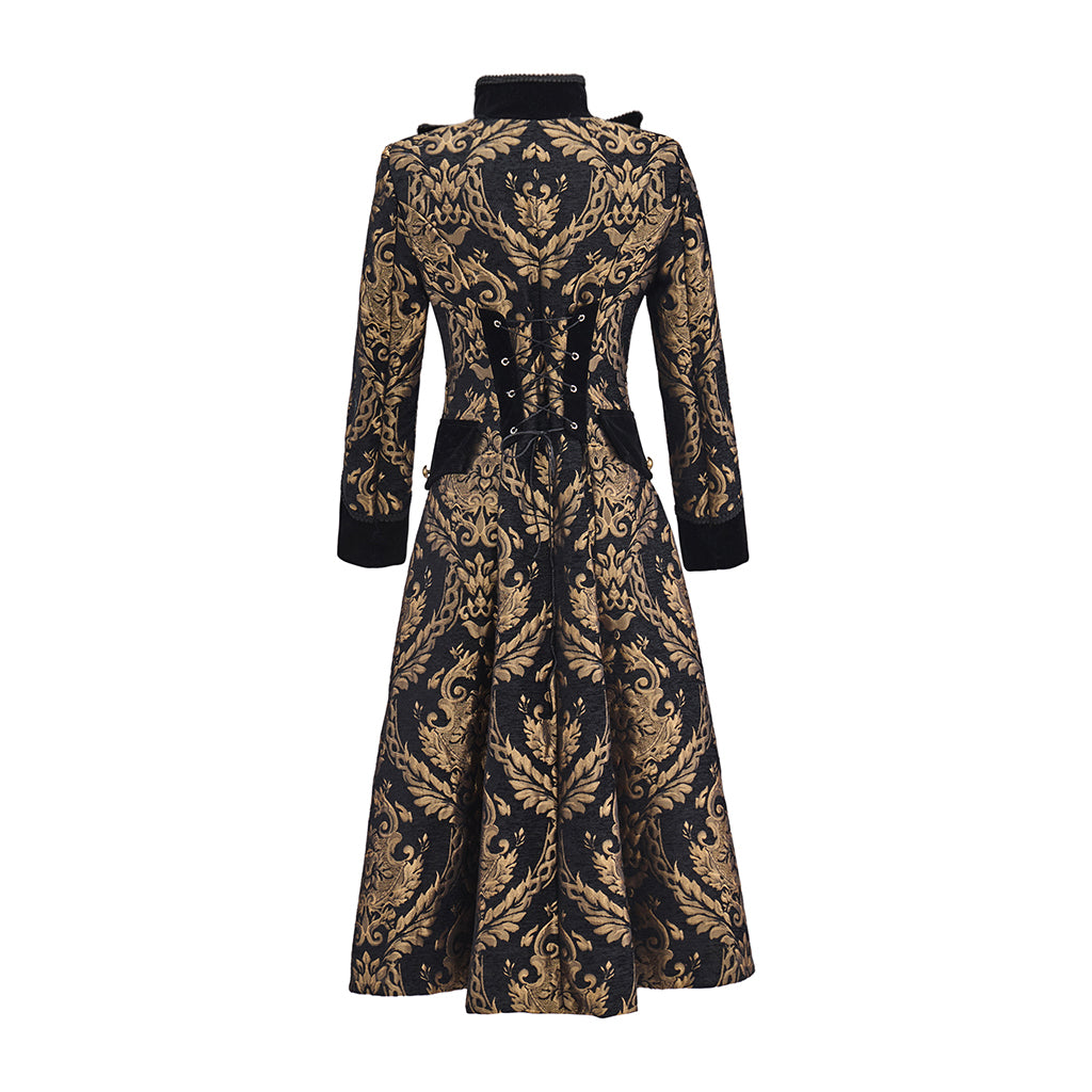 Victorian Black Gold Embroidered Custom for Historical Reenactments Victorian Themed Events Costume Parties Halloween and Christmas