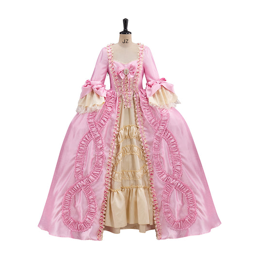 Medieval Renaissance Pink Sheer Embellished Noble Gown for Historical Reenactments Renaissance Themed Events Halloween and Christmas