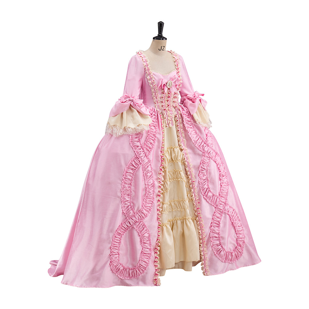 Medieval Renaissance Pink Sheer Embellished Noble Gown for Historical Reenactments Renaissance Themed Events Halloween and Christmas