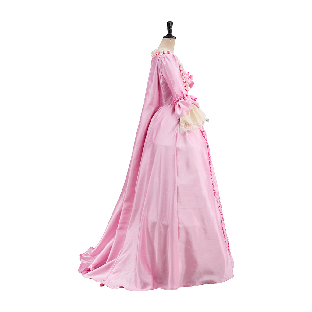 Medieval Renaissance Pink Sheer Embellished Noble Gown for Historical Reenactments Renaissance Themed Events Halloween and Christmas