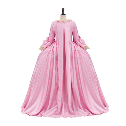 Medieval Renaissance Pink Sheer Embellished Noble Gown for Historical Reenactments Renaissance Themed Events Halloween and Christmas
