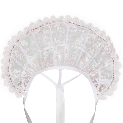 Medieval Style White Lace Fan - Shaped Shoulder Collar for Historical Reenactments Cosplay Events Medieval Themed Gatherings Halloween Christmas