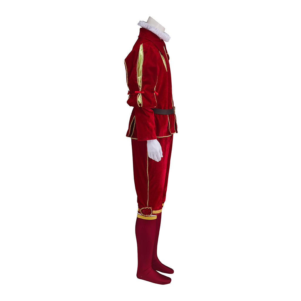Medieval Renaissance Red Gold - Trimmed Noble Costume for Historical Reenactments Renaissance Themed Events Halloween and Christmas