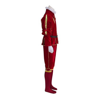 Medieval Renaissance Red Gold - Trimmed Noble Costume for Historical Reenactments Renaissance Themed Events Halloween and Christmas