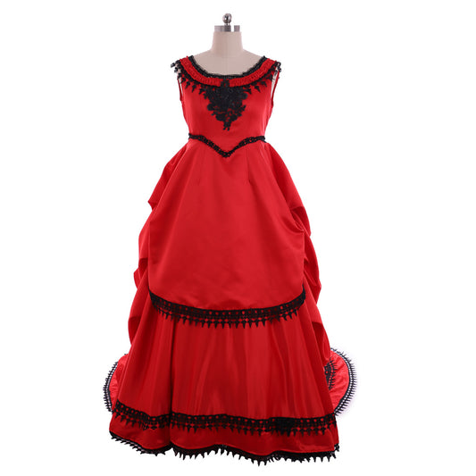 Victorian Rococo Medieval Floor Length Dress Ball Gown Party Costume Princess Red Women's Royal Halloween Carnival Party Prom Carnival of Venice Dress