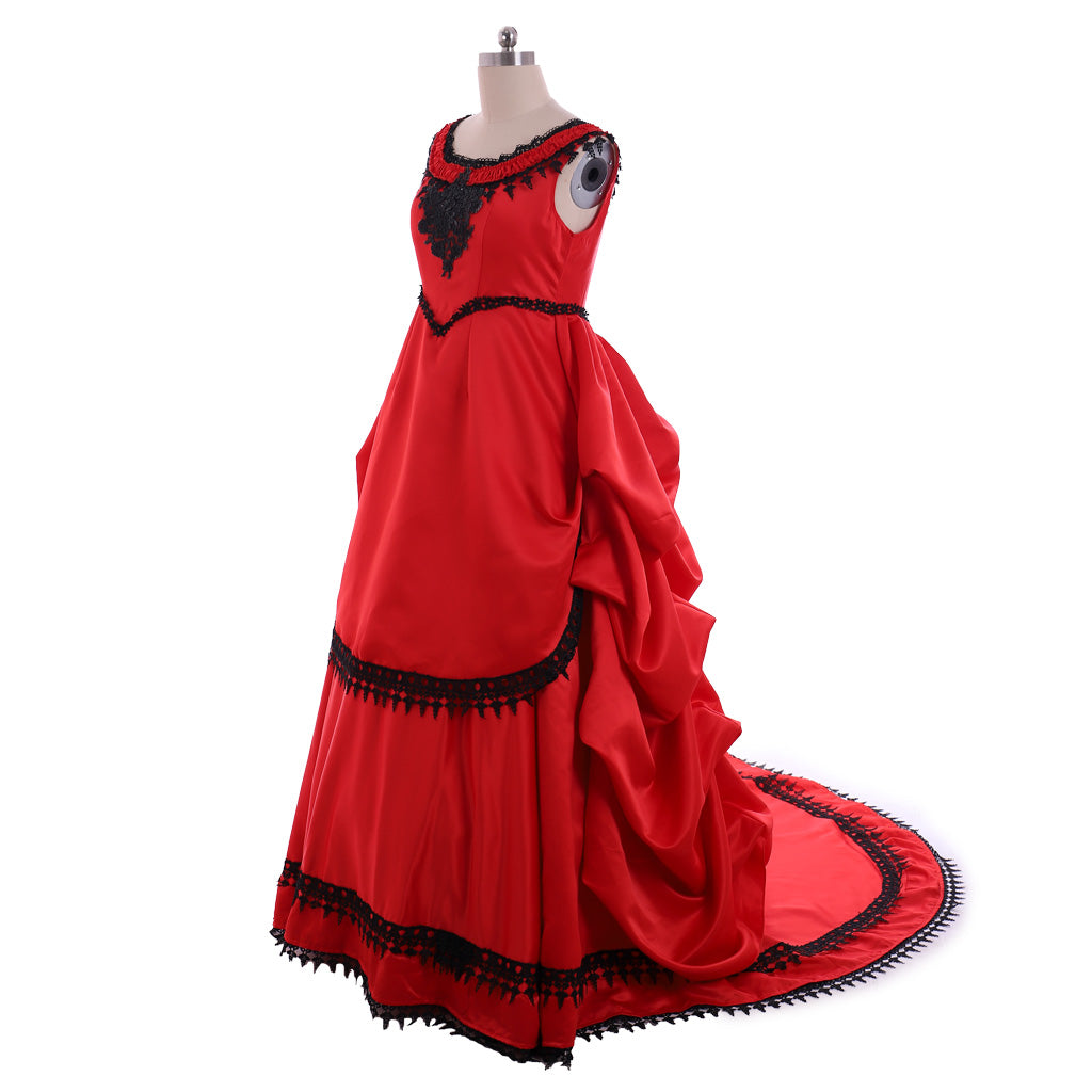 Victorian Rococo Medieval Floor Length Dress Ball Gown Party Costume Princess Red Women's Royal Halloween Carnival Party Prom Carnival of Venice Dress