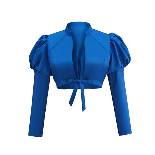 Medieval Victorian Blue Puffed Sleeve Noble Top for Historical Reenactments Renaissance Halloween and Christmas
