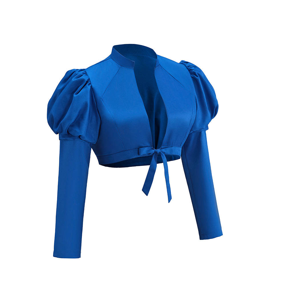 Medieval Victorian Blue Puffed Sleeve Noble Top for Historical Reenactments Renaissance Halloween and Christmas