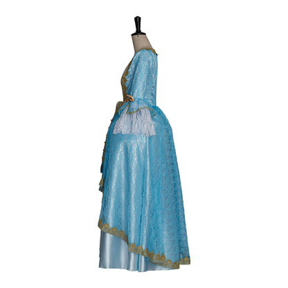 Rococo Victorian Vintage Dress Ball Gown Prom Custom  Blue Women's Masquerade Carnival Wedding Party Adults' Dress
