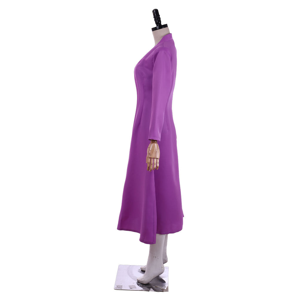 Medieval Fantasy Long Coat Cosplay Costume Purple Regency Retro Renaissance Dress Women Cosplay Outfit Adult Ladies Halloween Dress