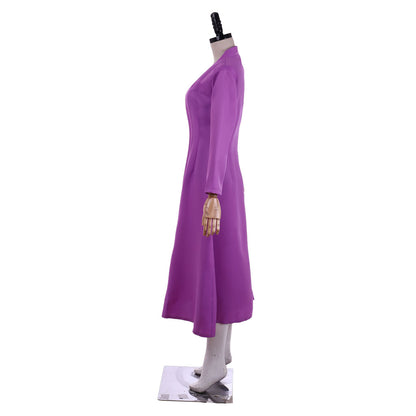 Medieval Fantasy Long Coat Cosplay Costume Purple Regency Retro Renaissance Dress Women Cosplay Outfit Adult Ladies Halloween Dress