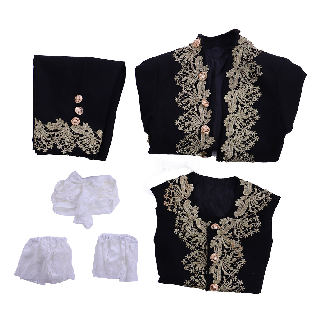 Medieval Men's Rococo Court Suit with Intricate Gold Embroidery Cosplay Stage Costume Adult Halloween Christmas Party Themed Outfit