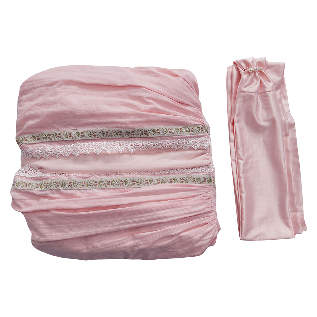 Medieval Style Pink Gown with Square Neckline Puff Sleeves Pink Waist Sash for Historical Reenactments Cosplay Events Halloween Christmas