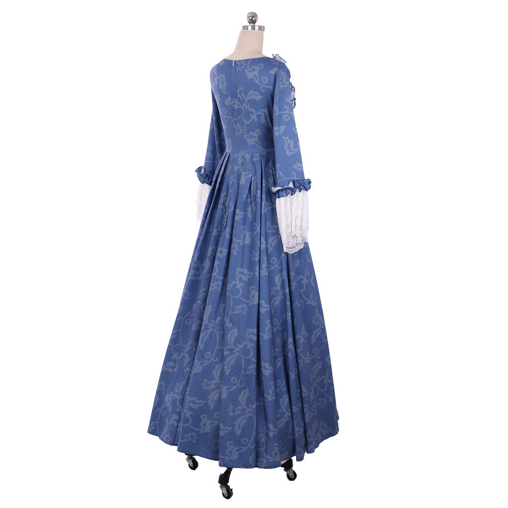 Medieval Baroque Gown Cosplay Costume Blue Regency Retro Renaissance Dress Women Cosplay Outfit Adult Ladies Halloween Dress