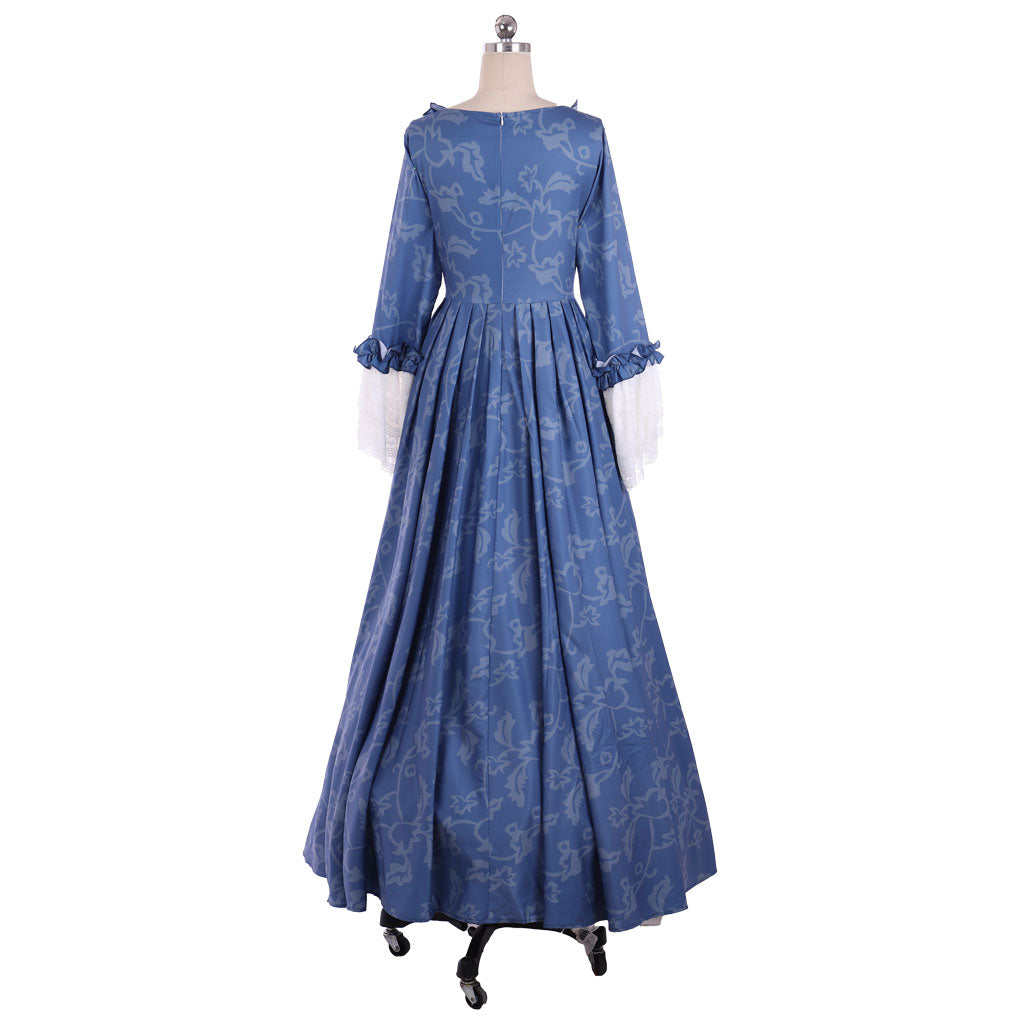 Medieval Baroque Gown Cosplay Costume Blue Regency Retro Renaissance Dress Women Cosplay Outfit Adult Ladies Halloween Dress