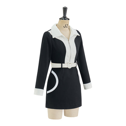 Victorian Inspired Black Short Coat with White Contrast Trims and Belt for Historical Reenactments Victorian Themed Gatherings Cosplay Halloween Christmas