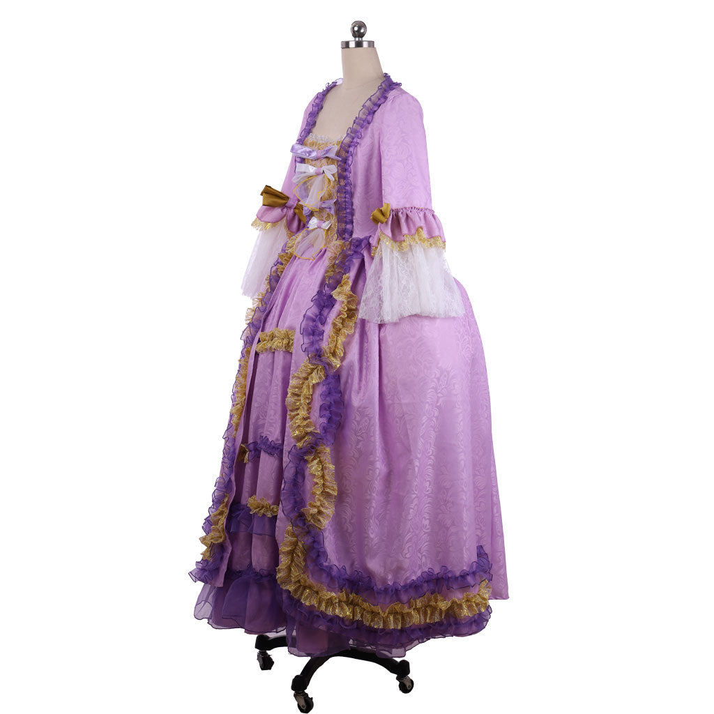 Rococo Victorian Vintage Inspired Dress Party Costume Prom Down Princess Shakespeare Solid Bow Accessory  Purple Women's Halloween Carnival Valentine's Day Party Evening Dress Masquerade Adults' Dress All