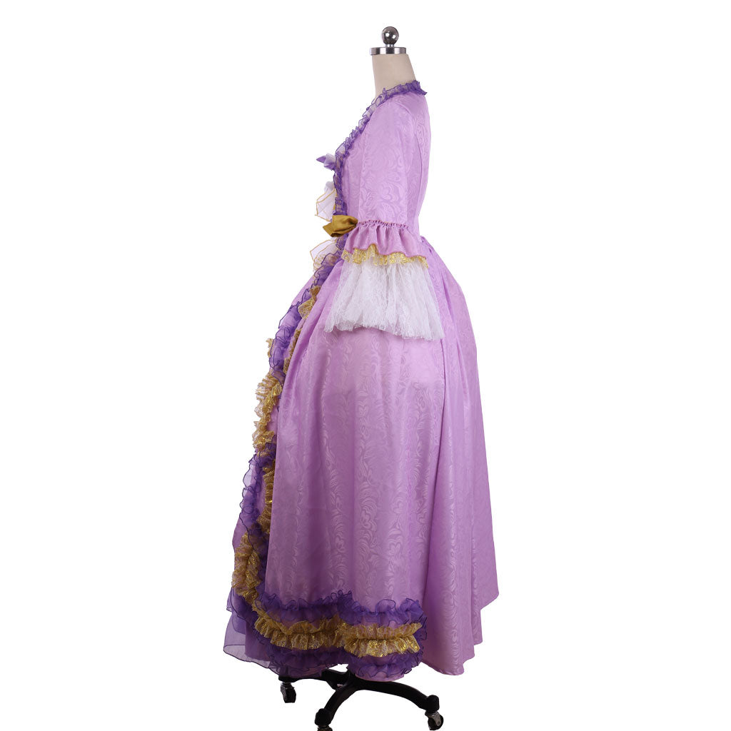 Rococo Victorian Vintage Inspired Dress Party Costume Prom Down Princess Shakespeare Solid Bow Accessory  Purple Women's Halloween Carnival Valentine's Day Party Evening Dress Masquerade Adults' Dress All