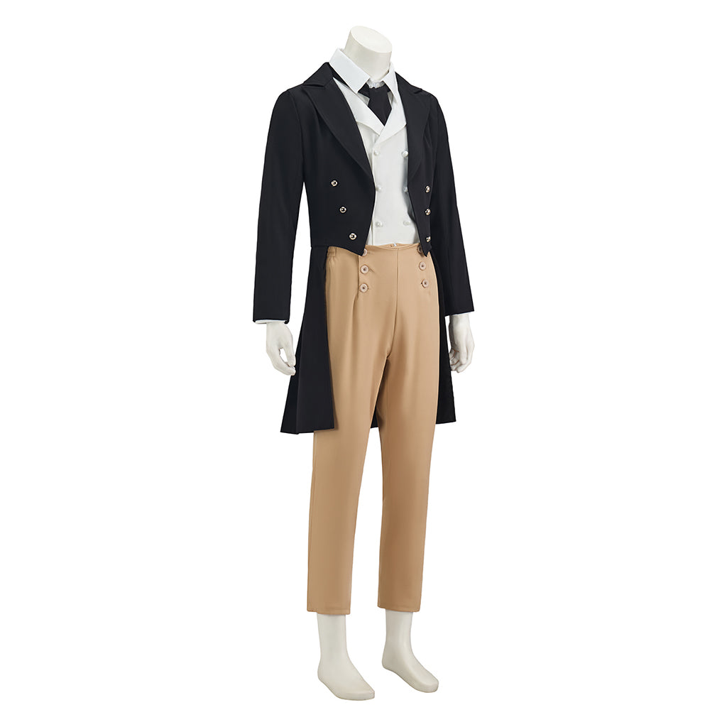 Regency Inspired Men's Tailcoat Suit with Matching Vest and Trousers for Historical Reenactments Regency Themed Gatherings Cosplay Halloween Christmas